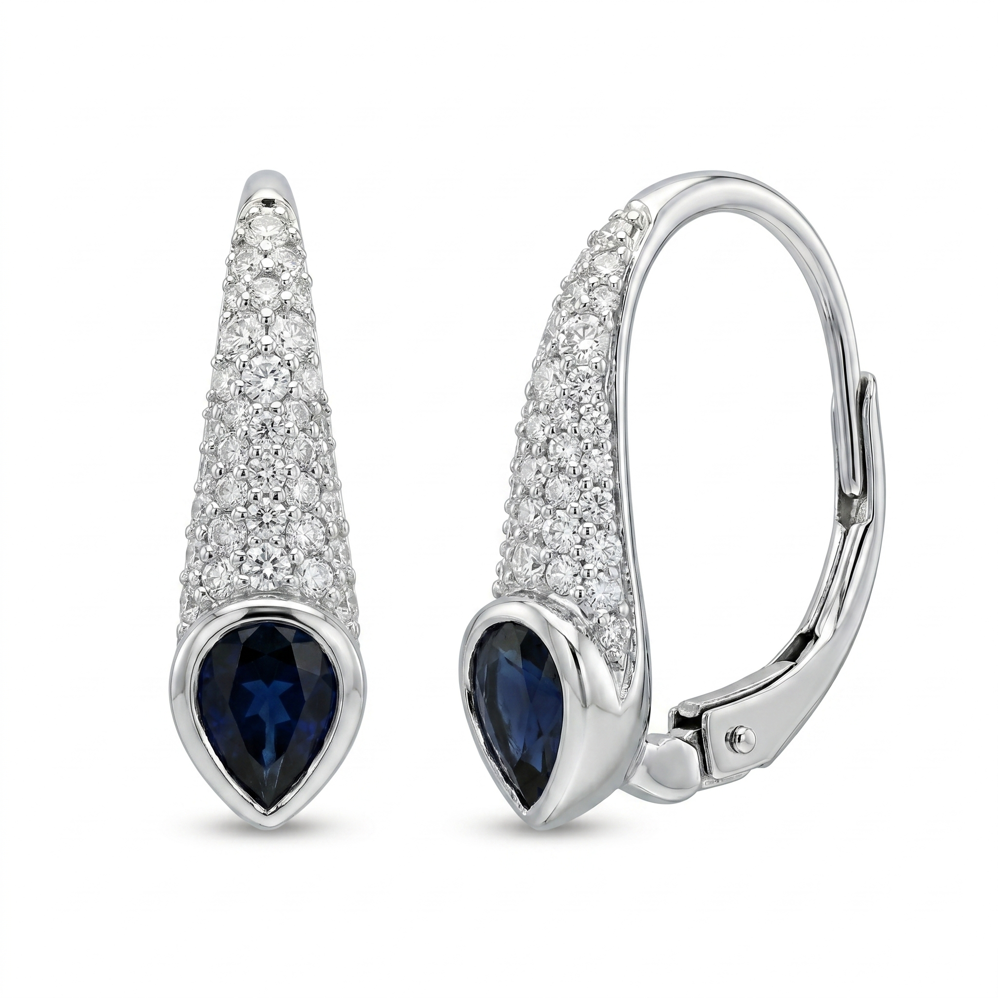 ASE157007 - Earrings 14KW/3.1G 2SAPP-0.67CT 74RD-0.33CT