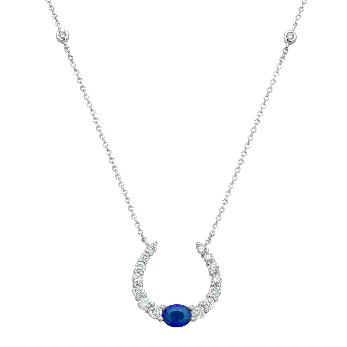 ASP155897 - Necklace 14KW/1.6G 1SAPP-0.45CT 12RD-0.42CT 4RD-0.07CT