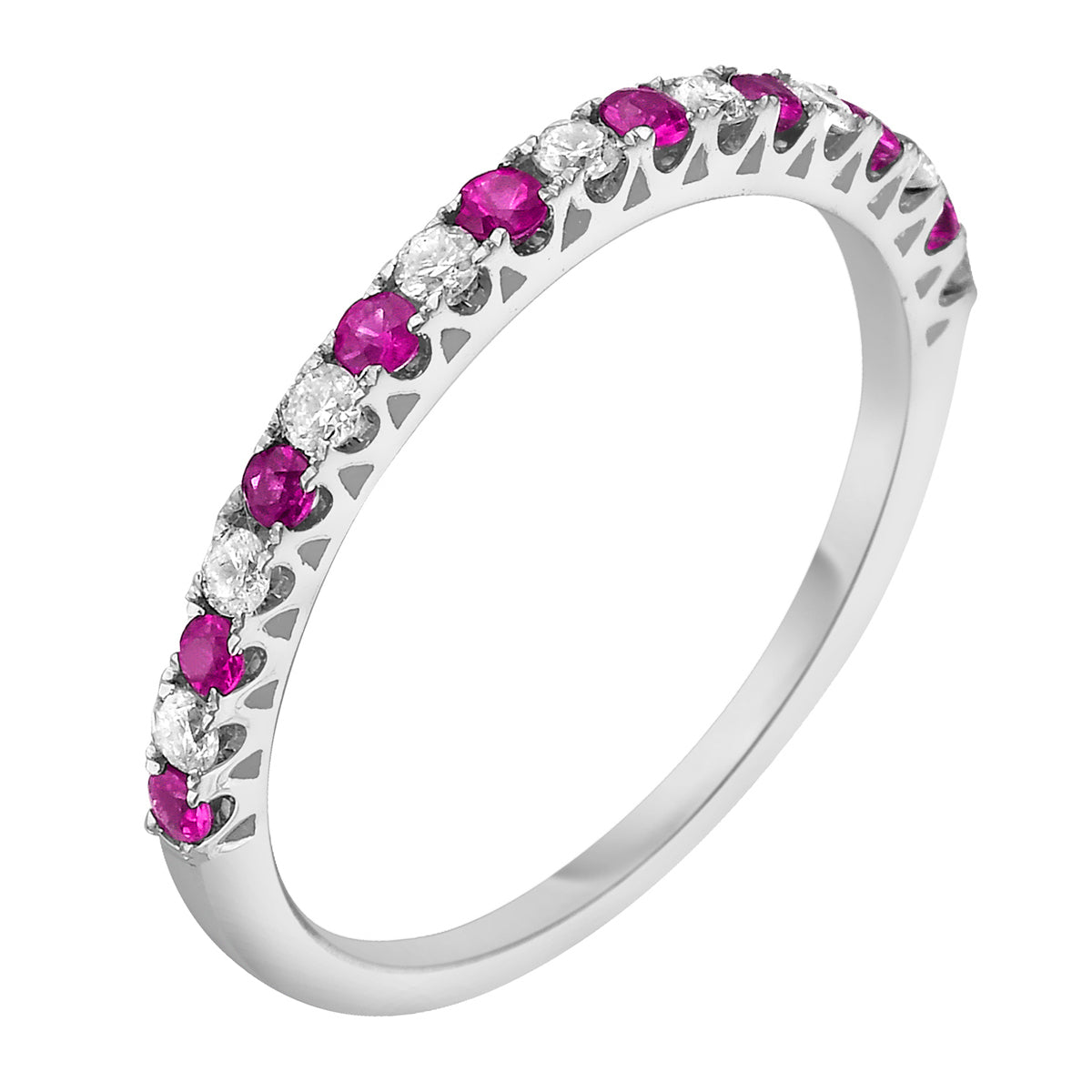 14K White Gold Pink Sapphire Ring, 0.21ct
