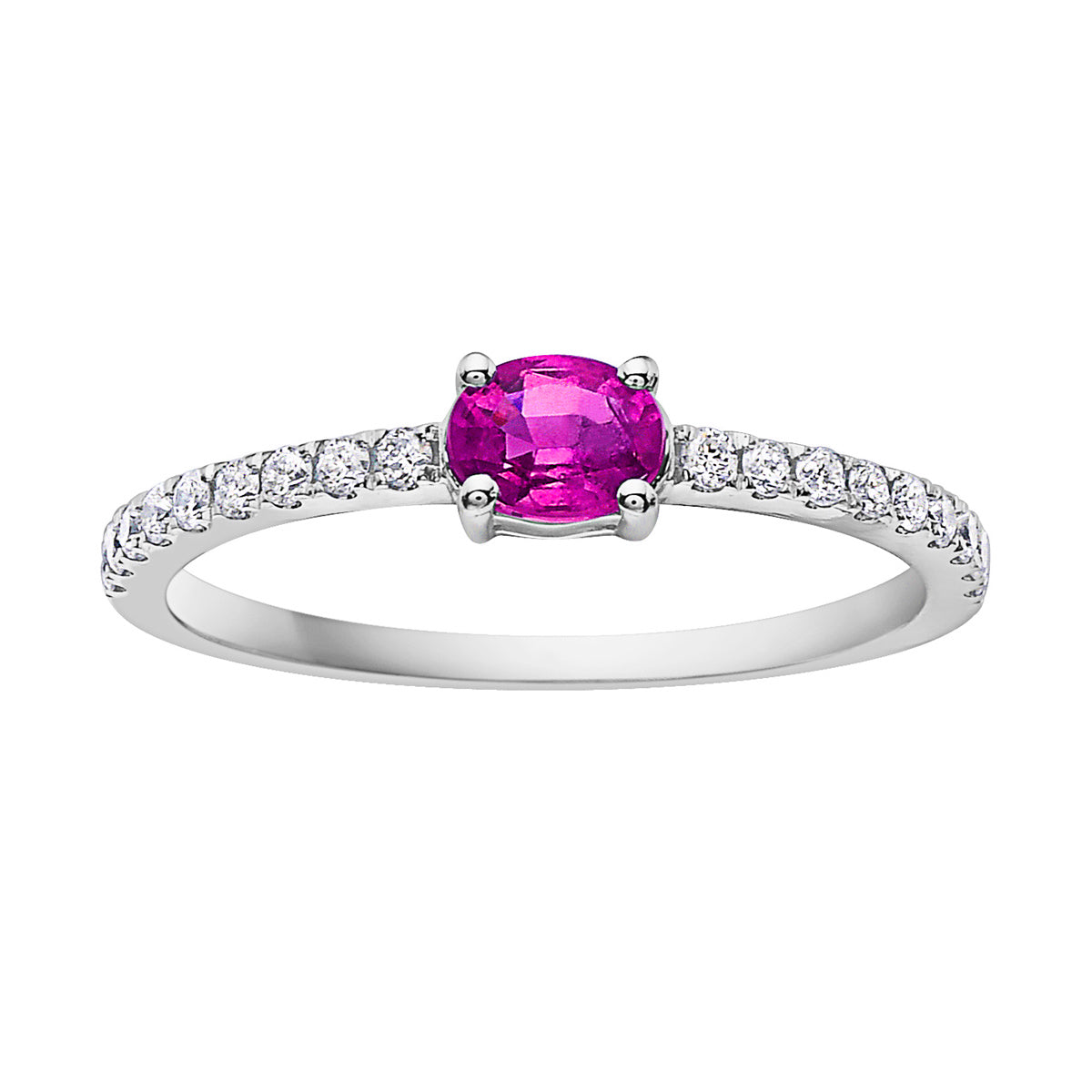 ASR154573-P - Ring 14KW/1.3G 1P.SAPP-0.52CT 18RD-0.16CT