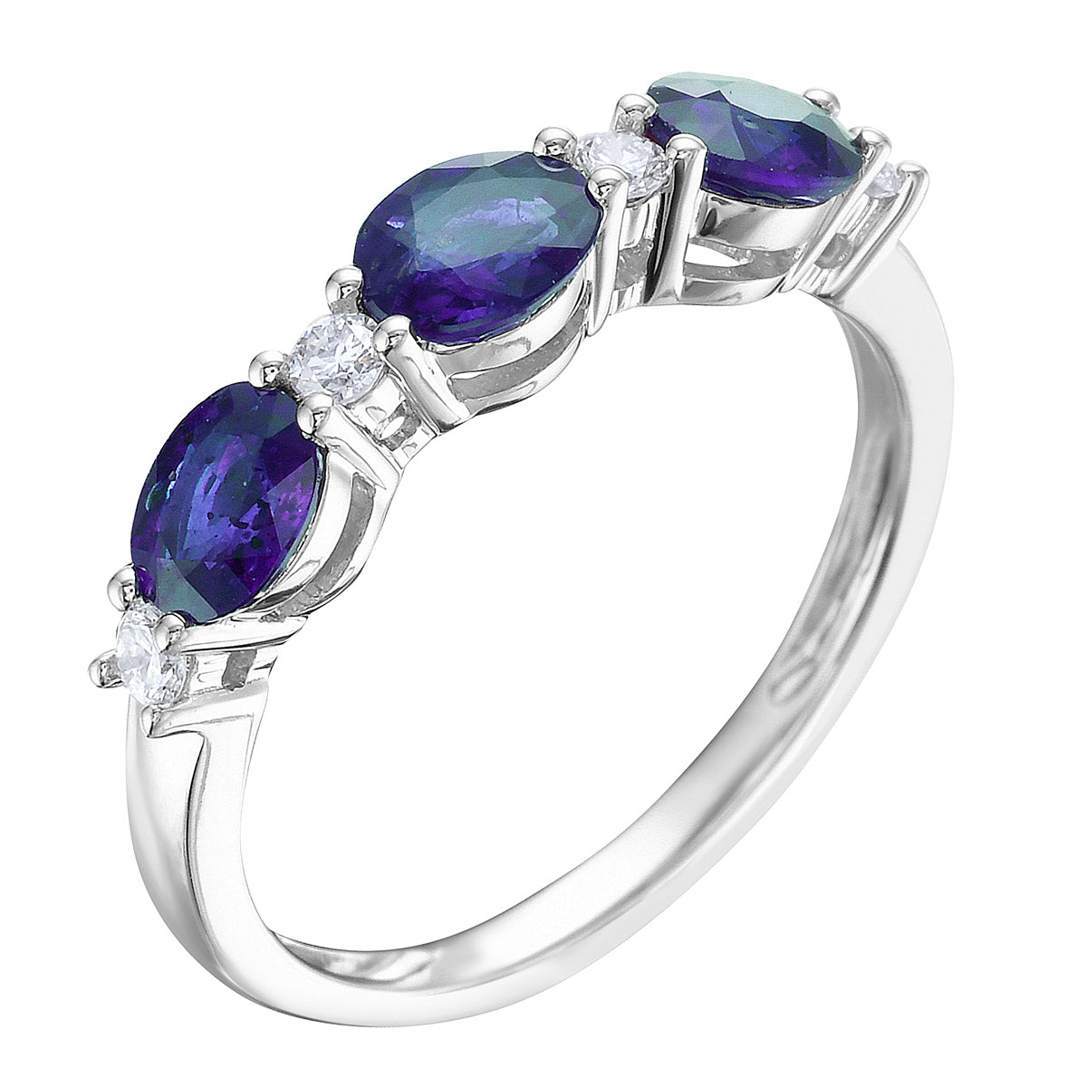 14K White Gold Blue Sapphire Ring, 1.22ct