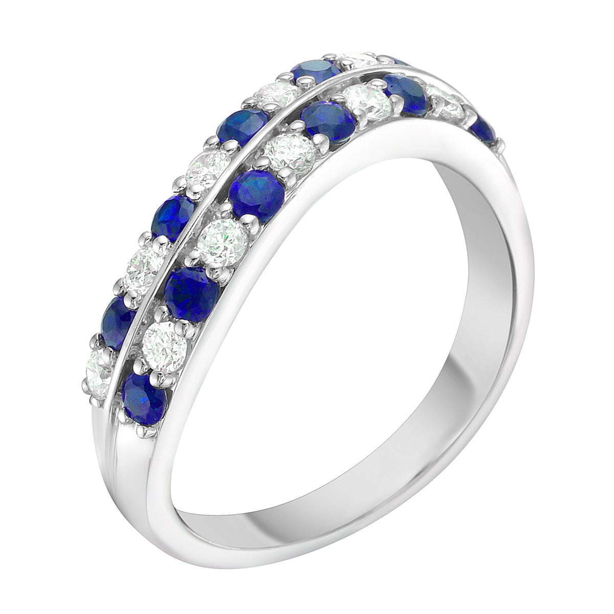 14K White Gold Blue Sapphire Ring, 0.64ct