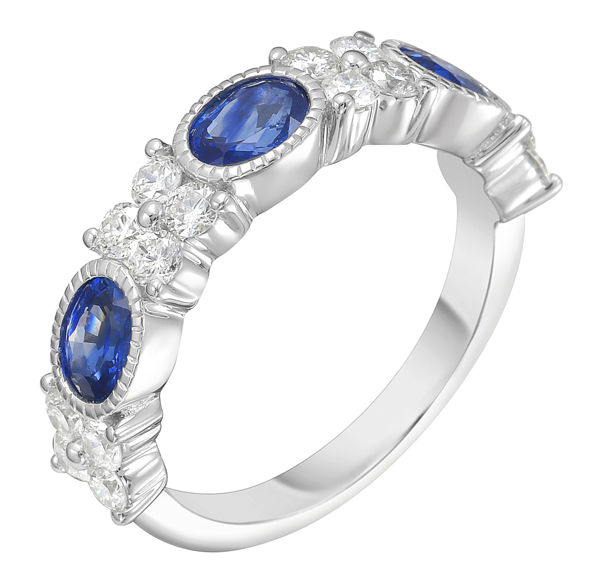 14K White Gold Blue Sapphire Ring, 1.27ct