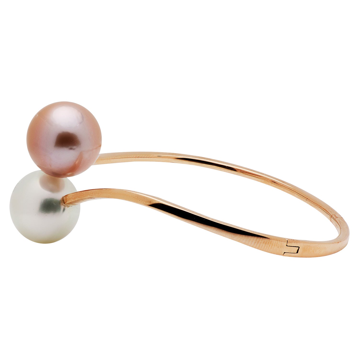 18K Rose Gold South Sea Pearl Bangle Bracelet, 12-13mm