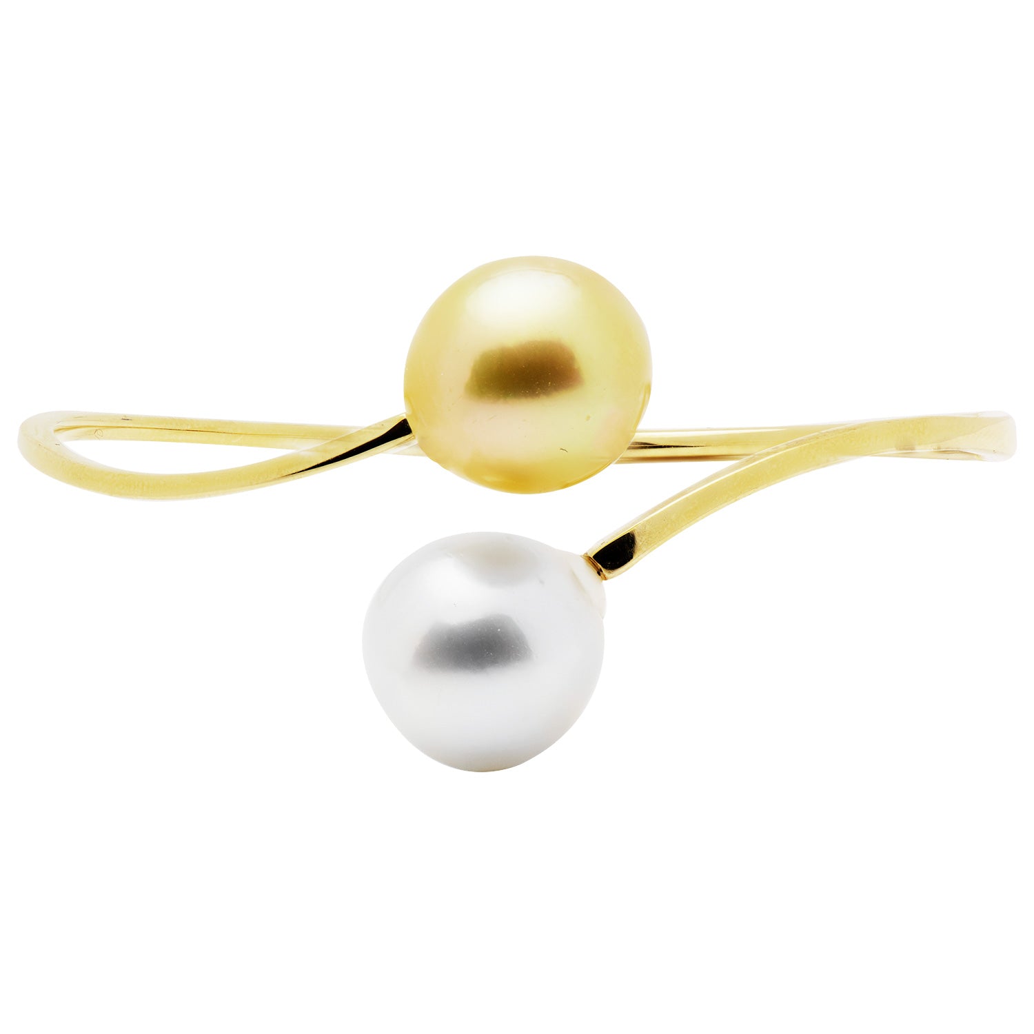 18KY White & Golden South Sea Pearl Bracelet, 12-13mm