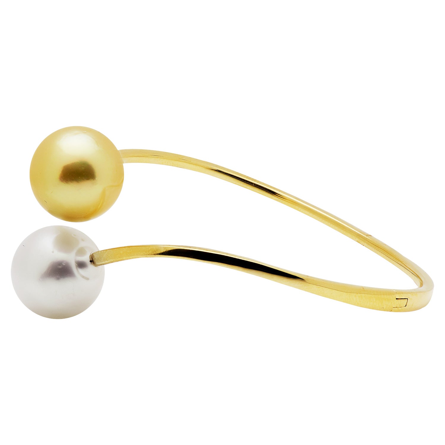 18KY White & Golden South Sea Pearl Bracelet, 12-13mm