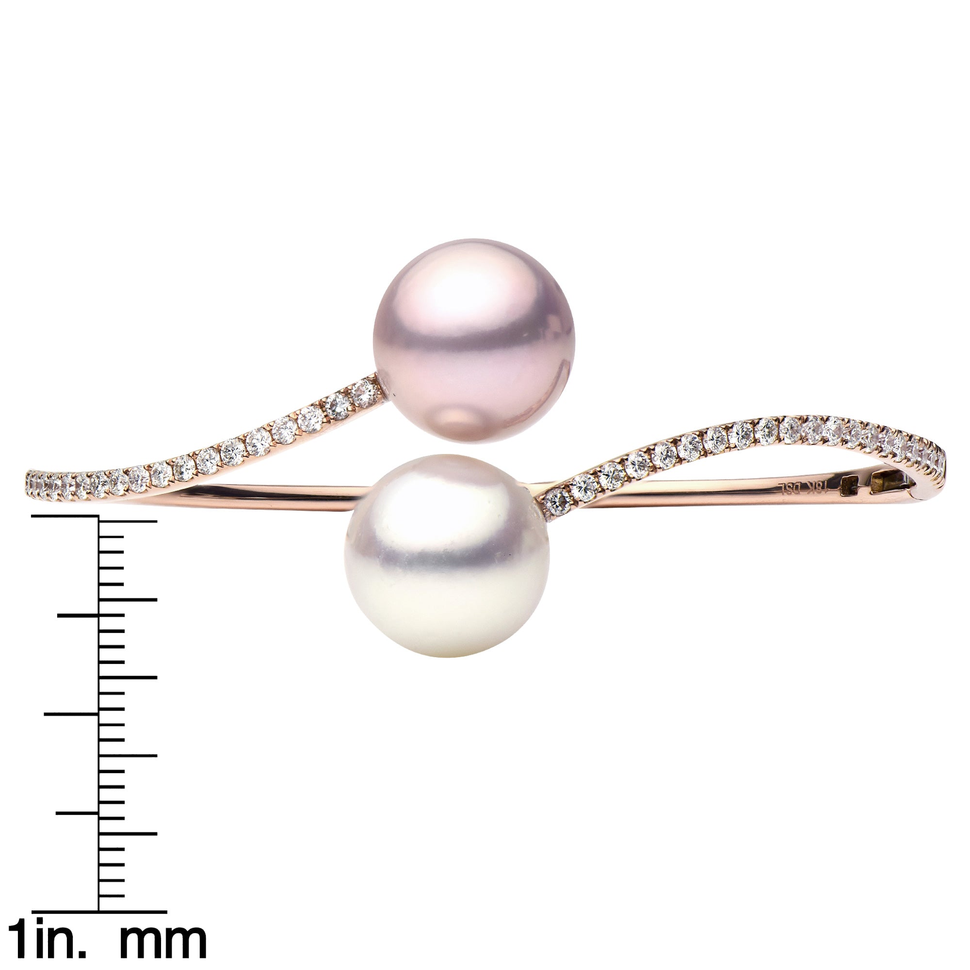 18KR White South Sea & Freshwater Pearl Bracelet, 12-13mm