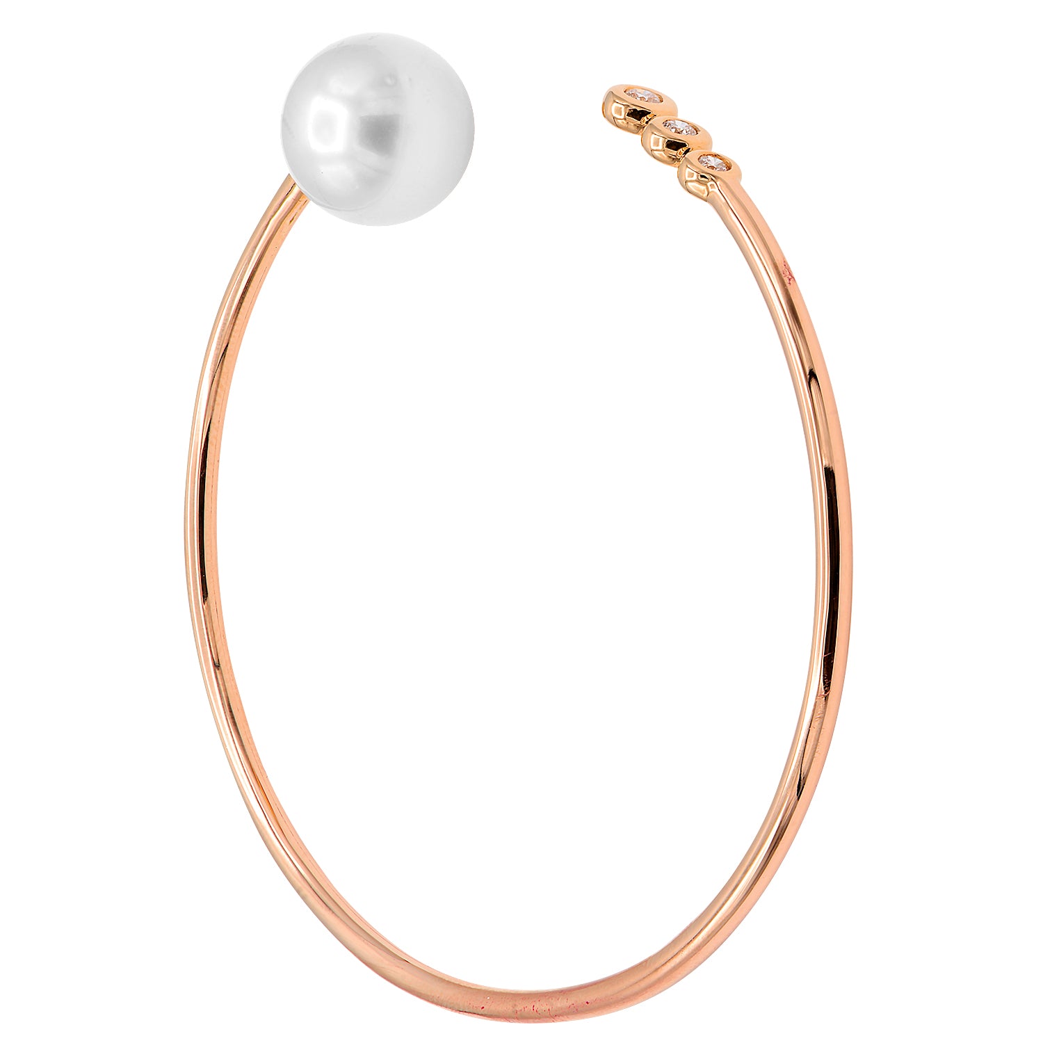 18K Rose Gold South Sea Pearl Bracelet, 11-12mm, 0.1ct