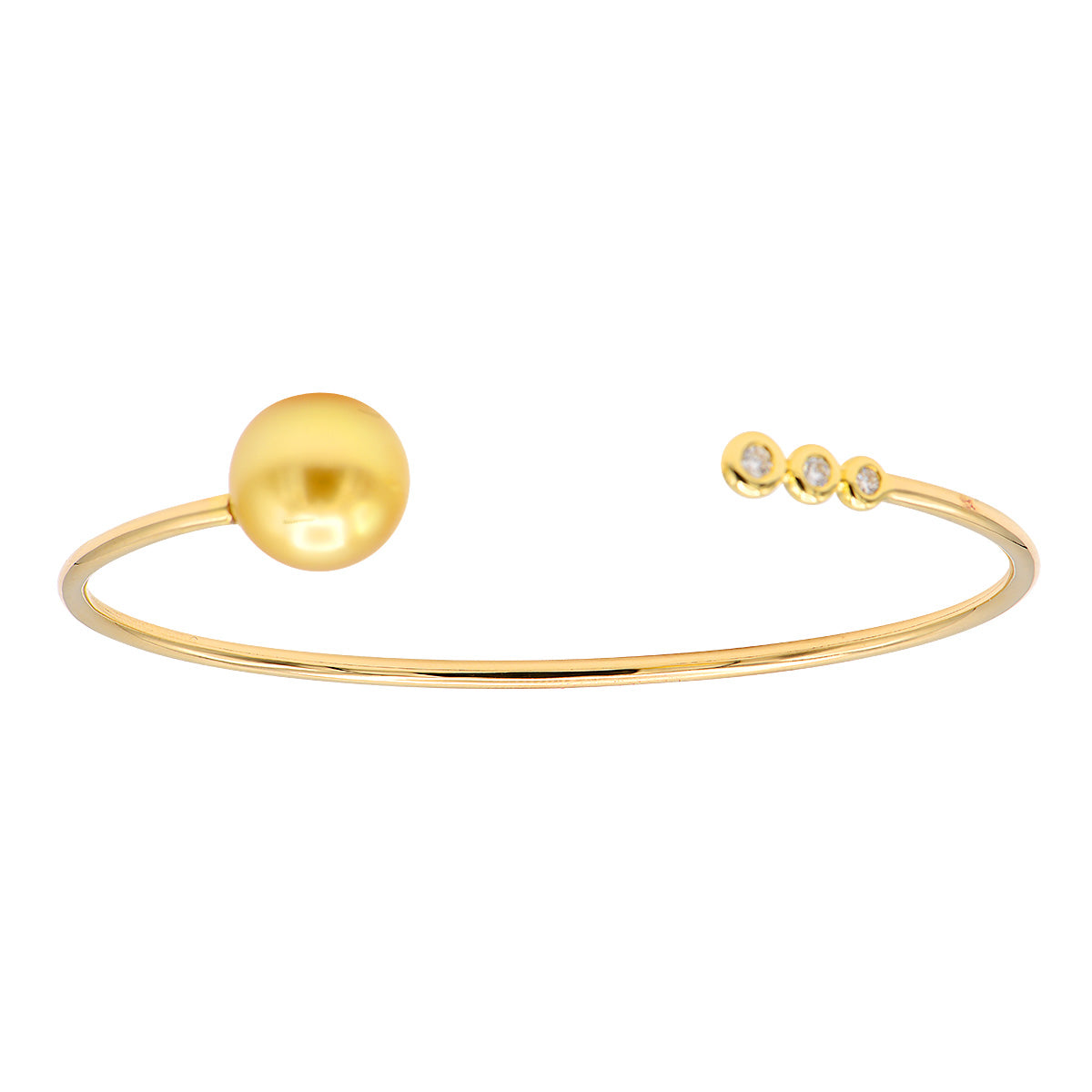 18KY Golden South Sea Pearl Bracelet, 11-12mm