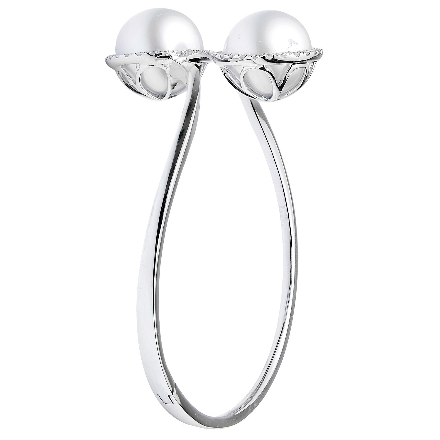 18K White Gold South Sea Pearl Bracelet, 12-13mm, 0.51ct