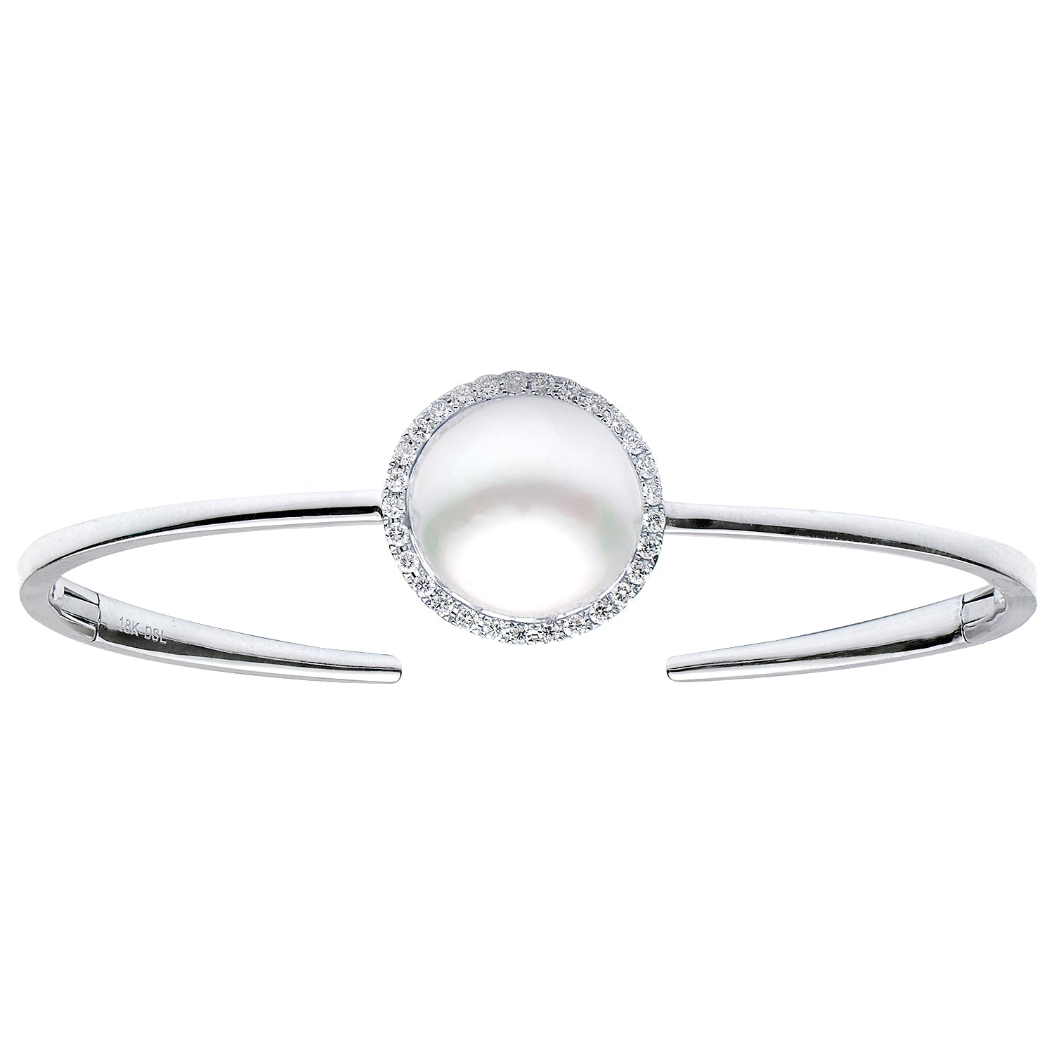 18KW White South Sea Pearl Bracelet, 13-14mm