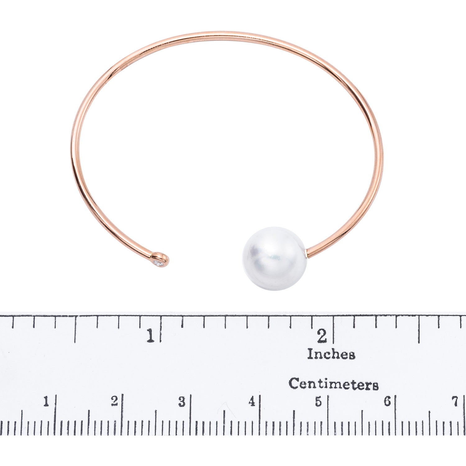 18K Rose Gold South Sea Pearl Bracelet, 11-12mm, 0.03ct