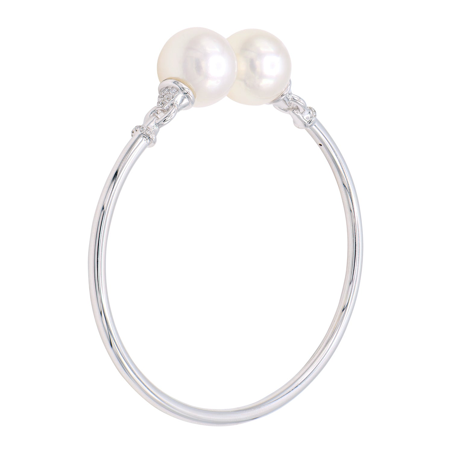 18K White Gold South Sea Pearl Bracelet, 11-12mm, 0.1ct