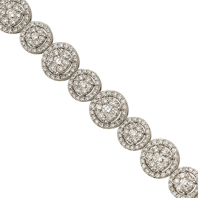 18K White Gold Diamond Bracelet, 7.76ct