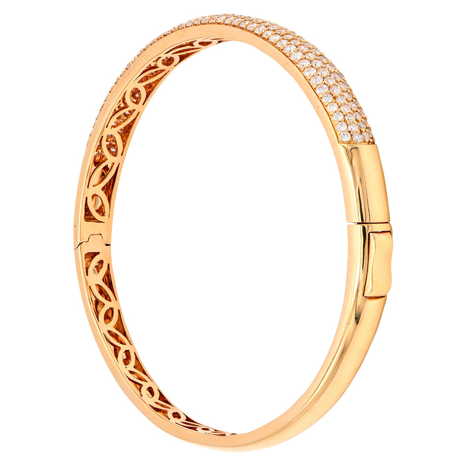 18K Rose Gold Diamond Bangle, 2.32ct