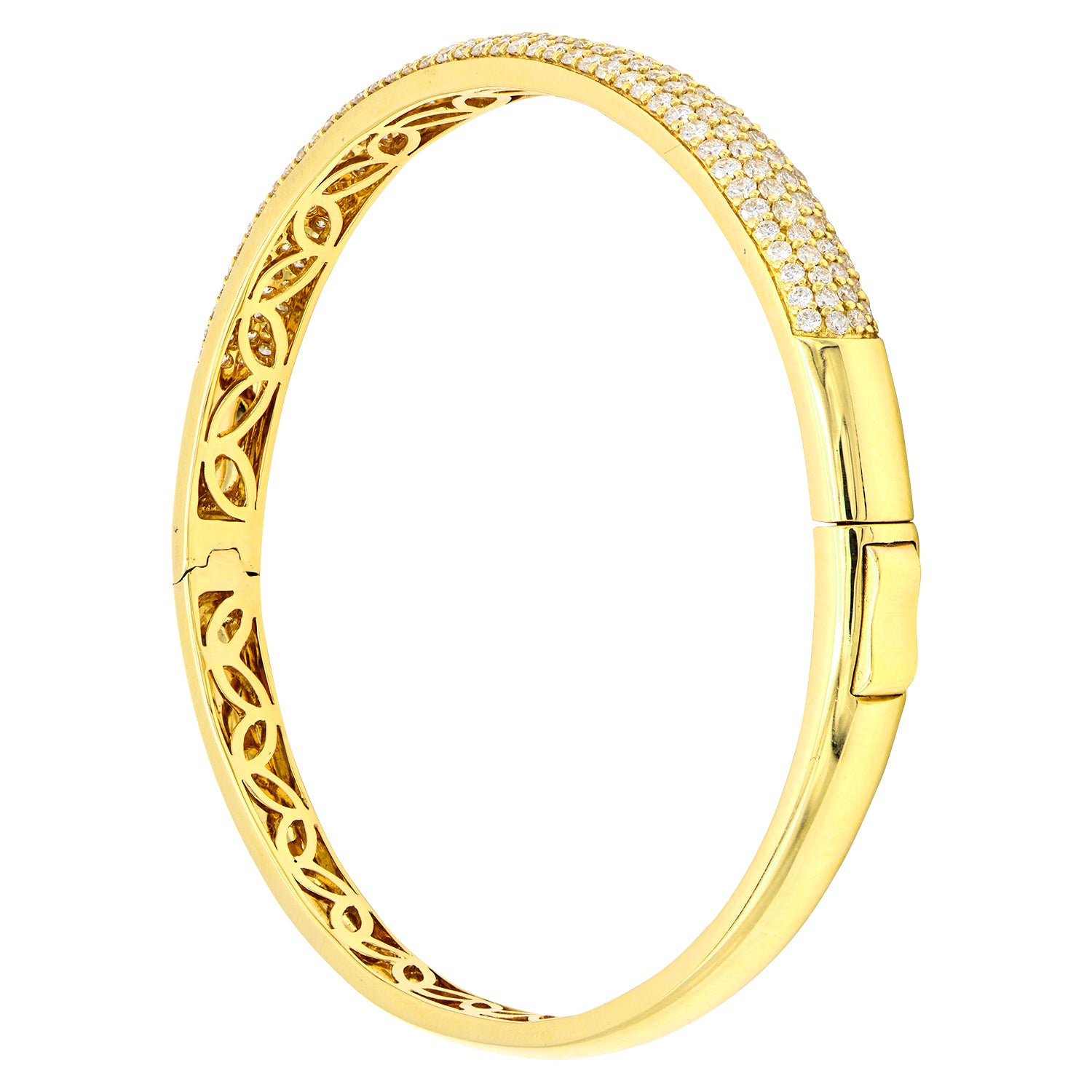 18K Yellow Gold Diamond Bangle, 2.48ct