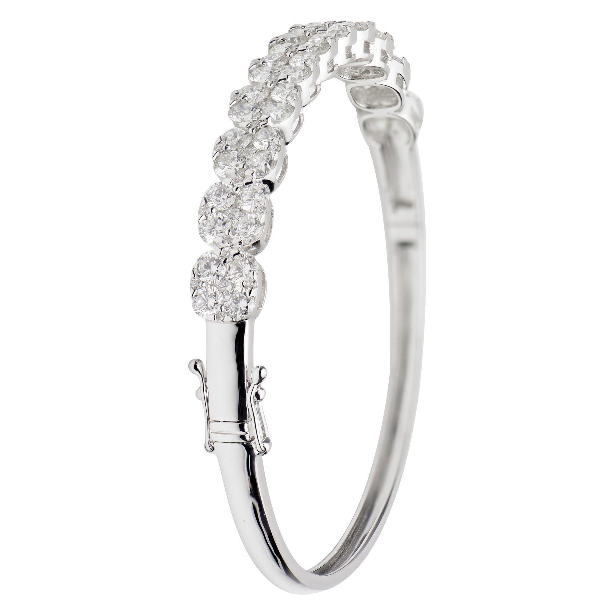 18K White Gold Diamond Bangle, 4.99ct