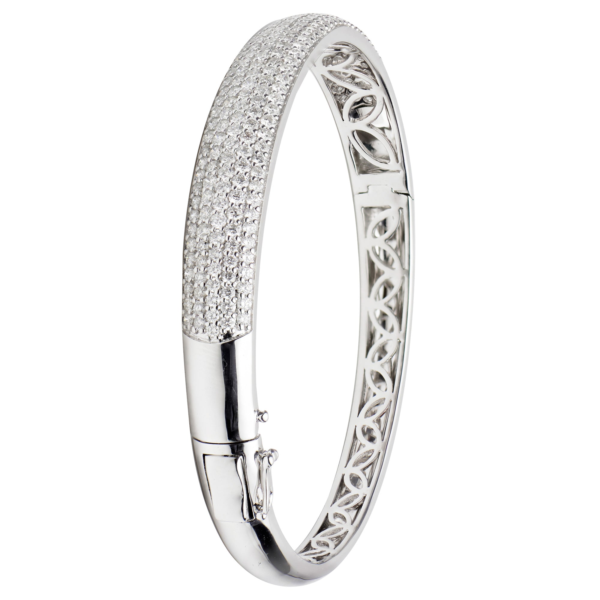 18K White Gold Diamond Bangle, 2.85ct
