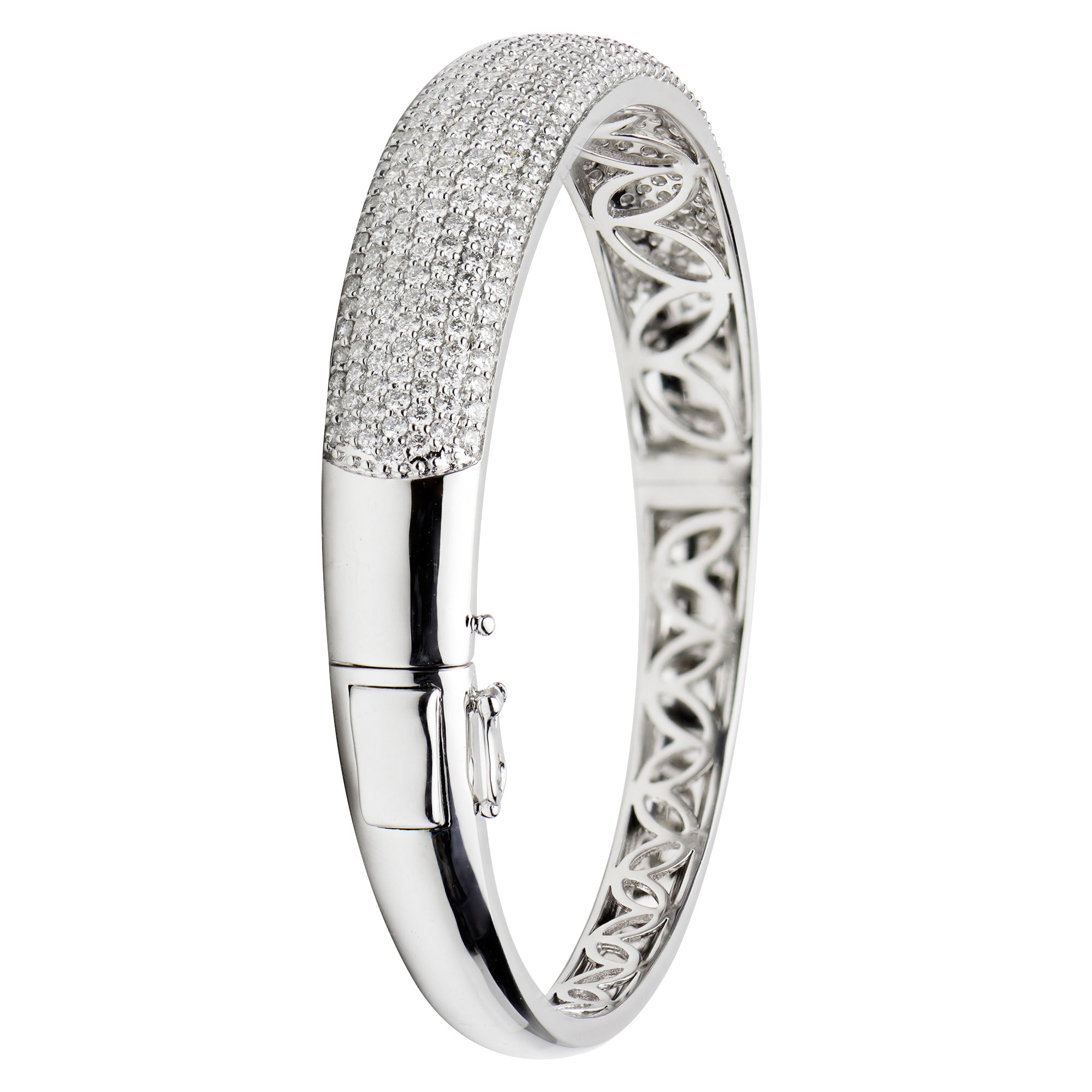 18K White Gold Diamond Bangle, 3.75ct