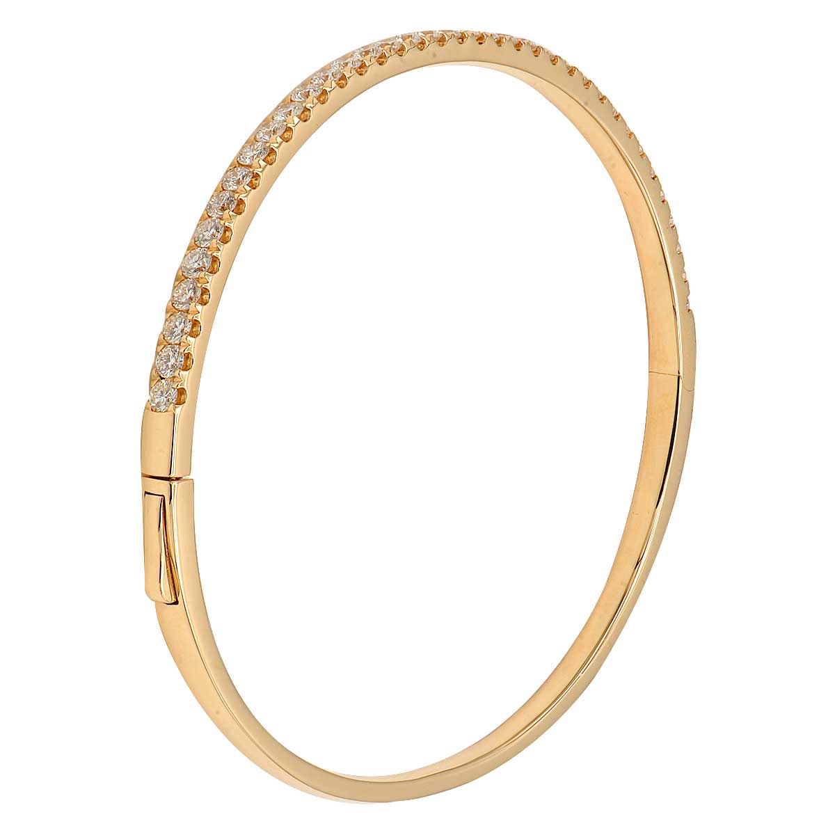18K Rose Gold Diamond Bangle, 1.78ct