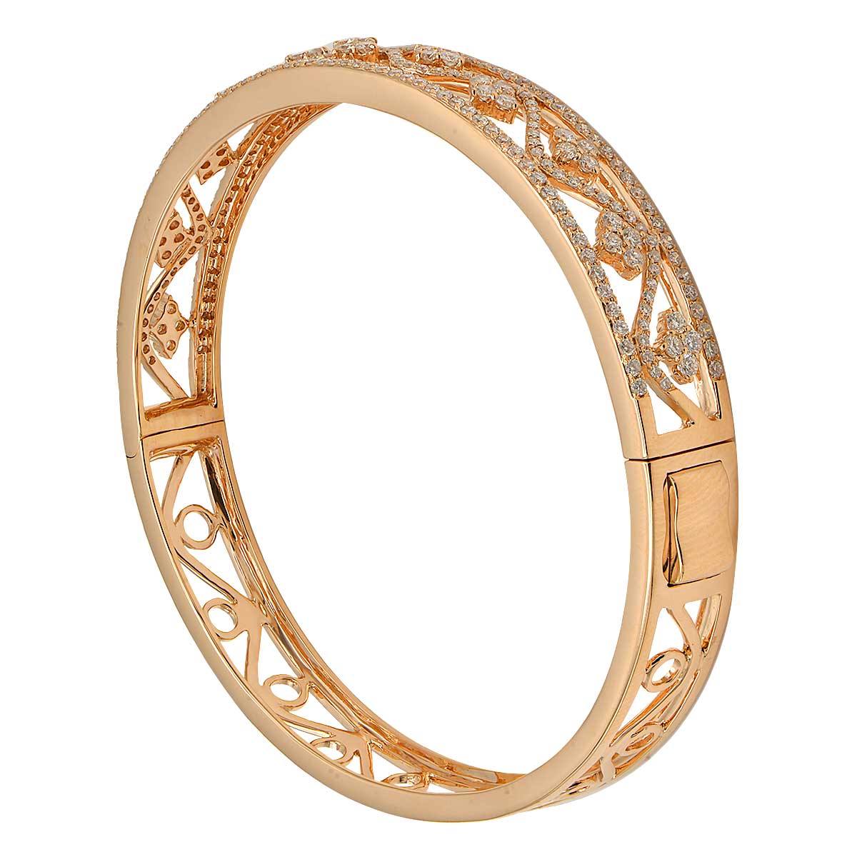 18K Rose Gold Diamond Bangle, 1.81ct