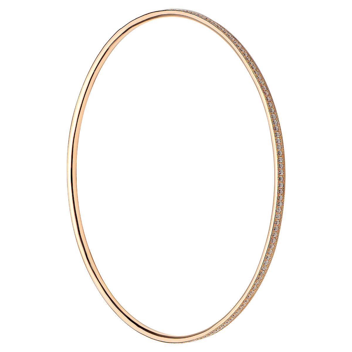 18K Rose Gold Diamond Bangle, 0.9ct