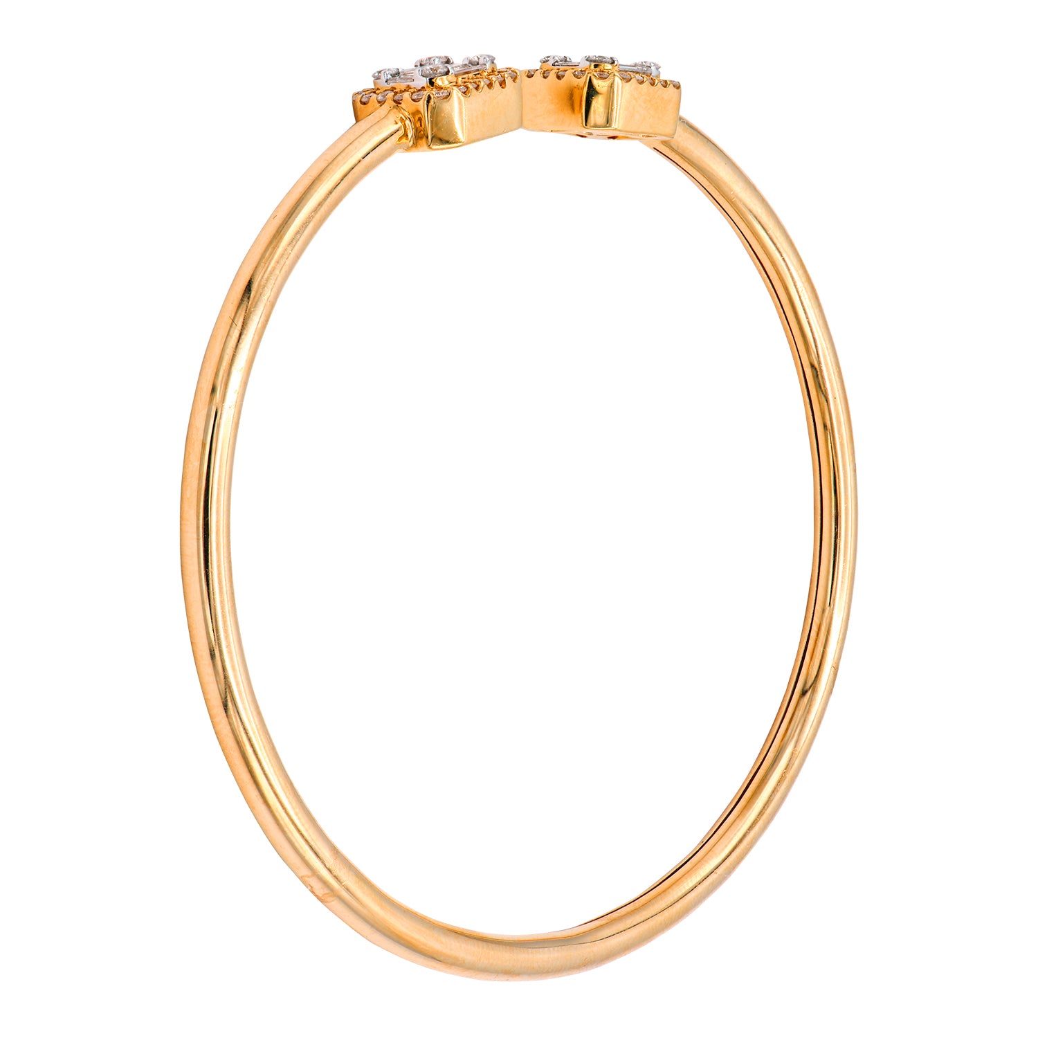 18K Rose Gold Baguette Illusion Bangle, 0.75ct