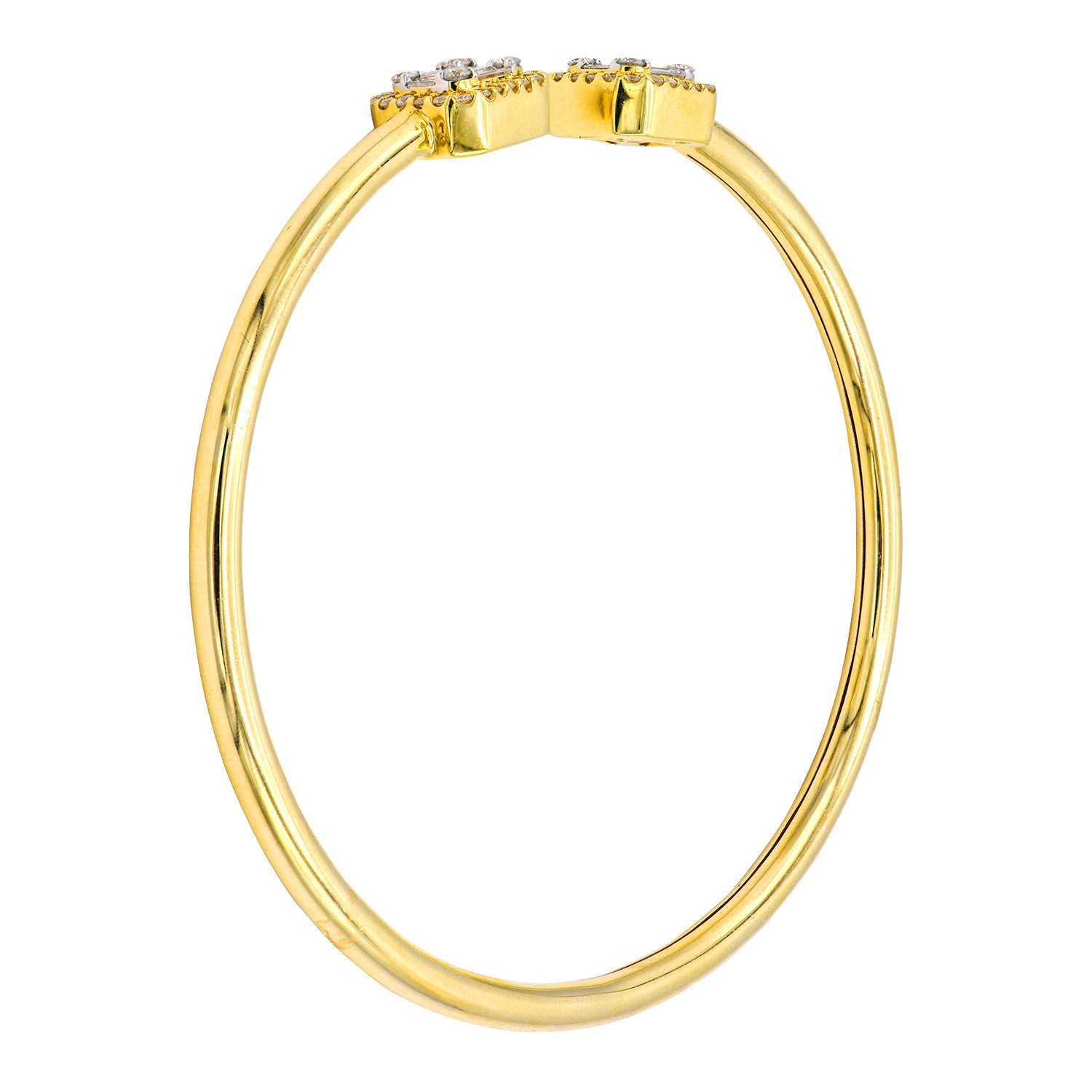 18K Yellow Gold Baguette Illusion Bangle, 0.75ct