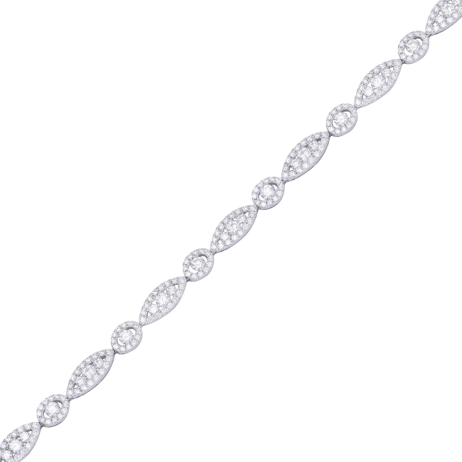 18K White Gold Diamond Bracelet, 3.3ct