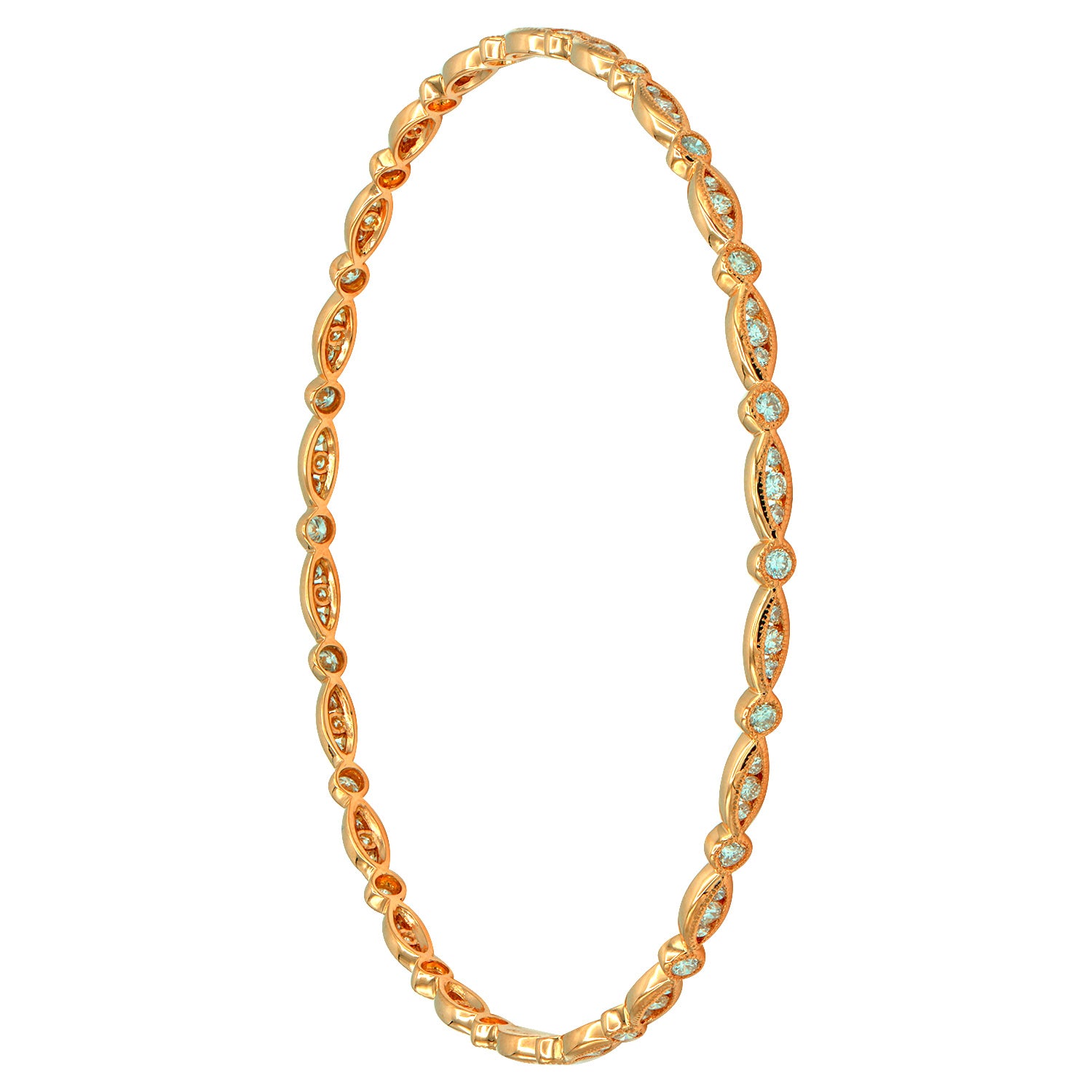 18K Rose Gold Diamond Bangle, 1.56ct