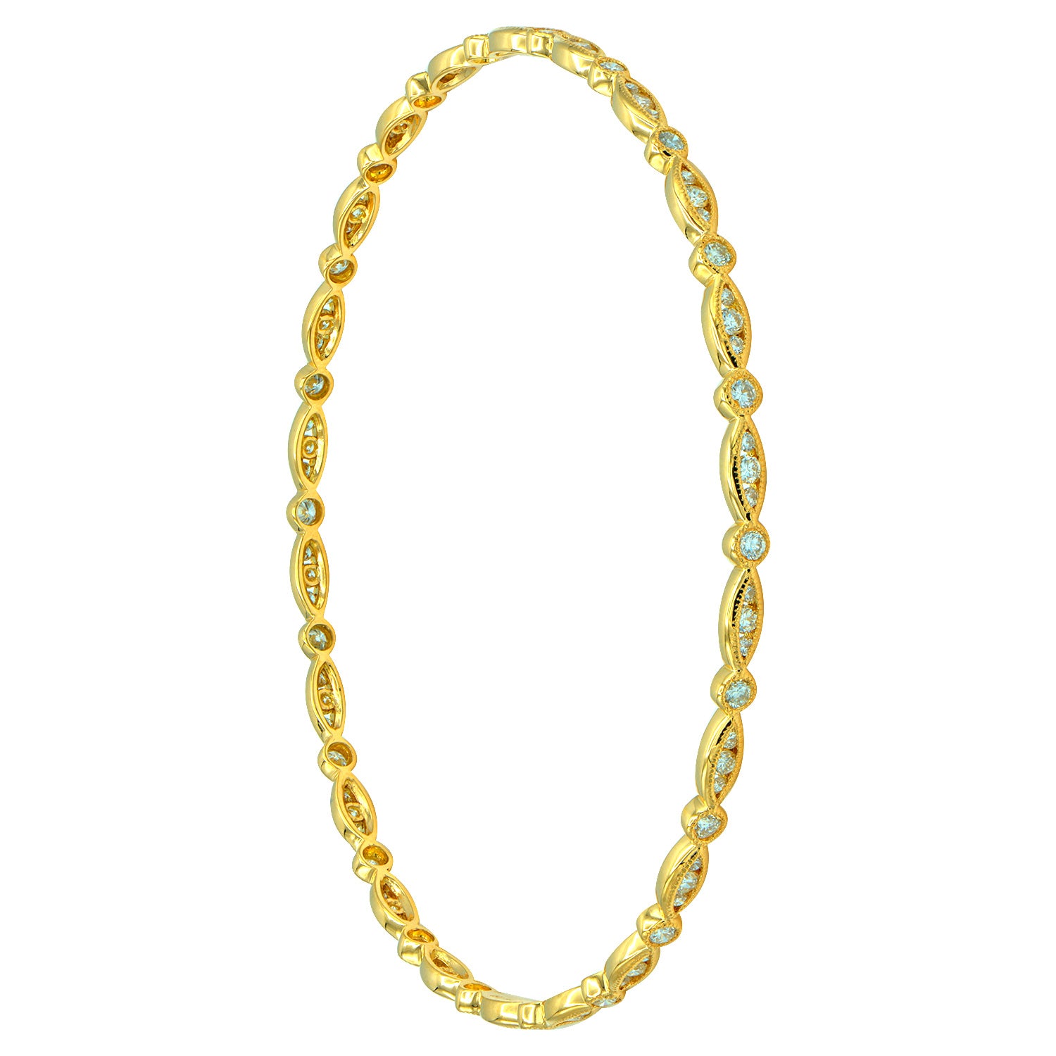 18K Yellow Gold Diamond Bangle, 1.58ct