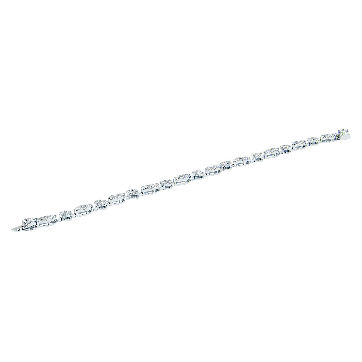 18K White Gold Diamond Bracelet, 3.88ct