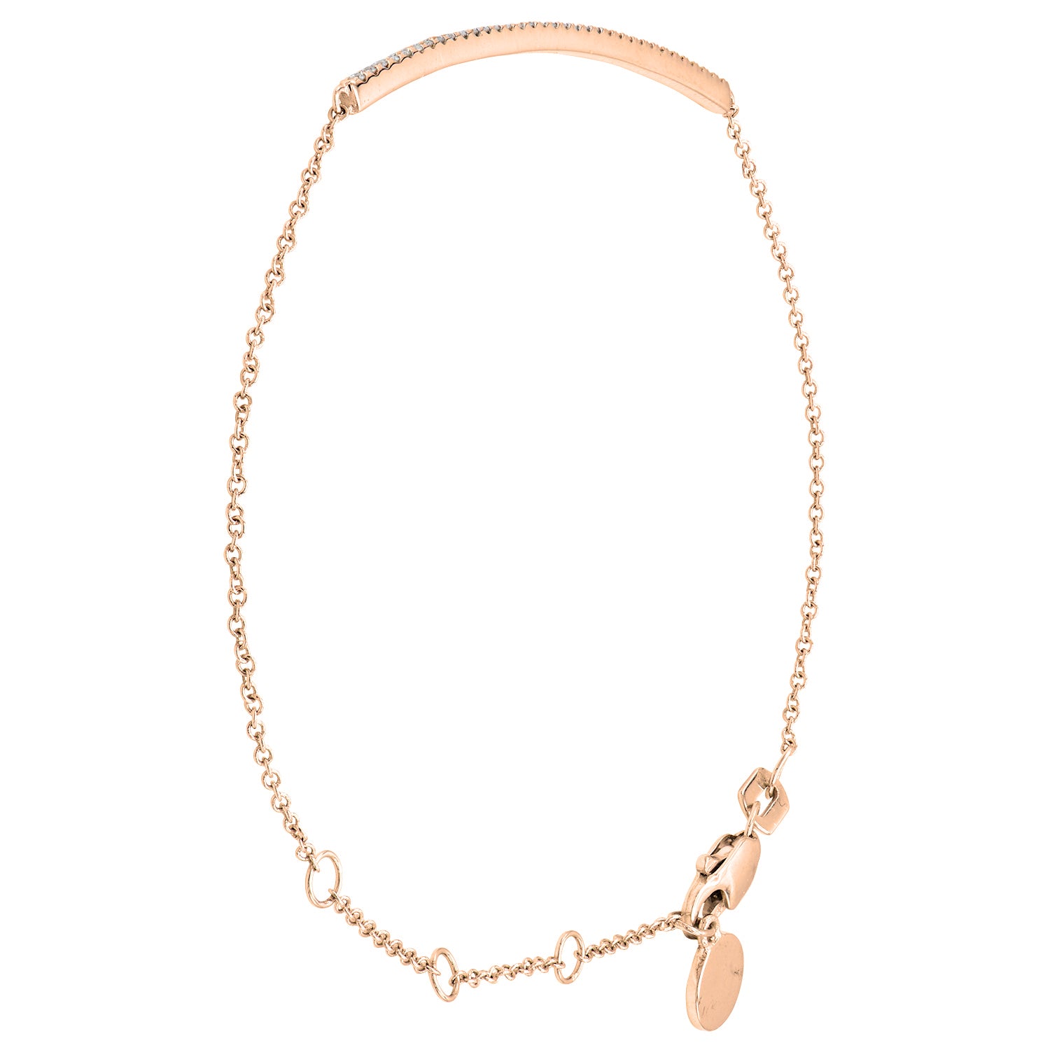 14K Rose Gold Diamond Bar Bracelet - Small, 0.15ct