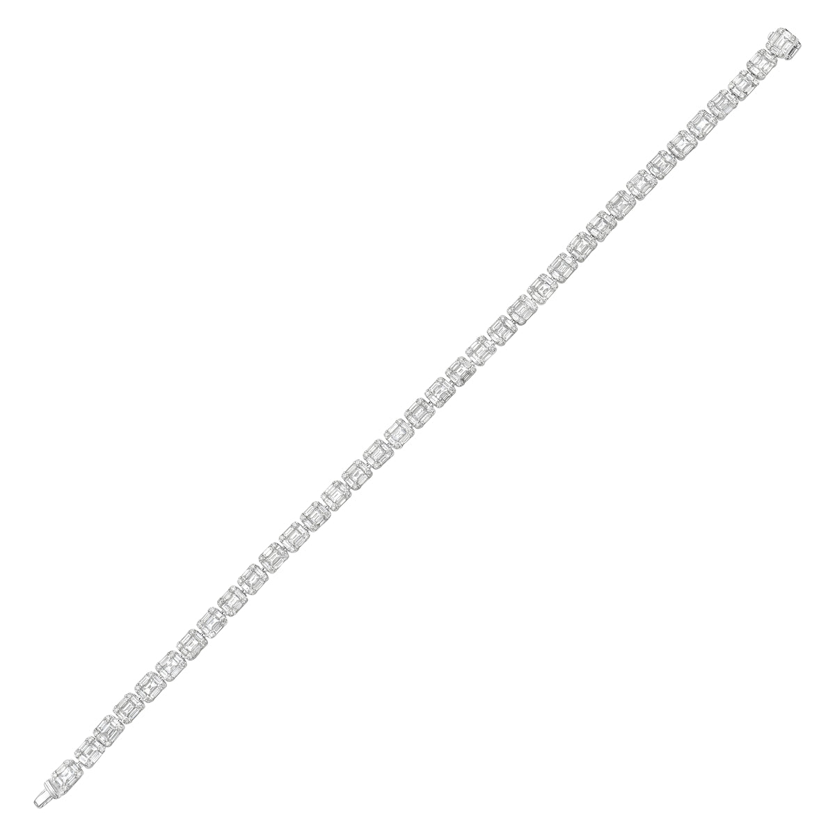 18K White Gold Diamond Bracelet, 4.09ct