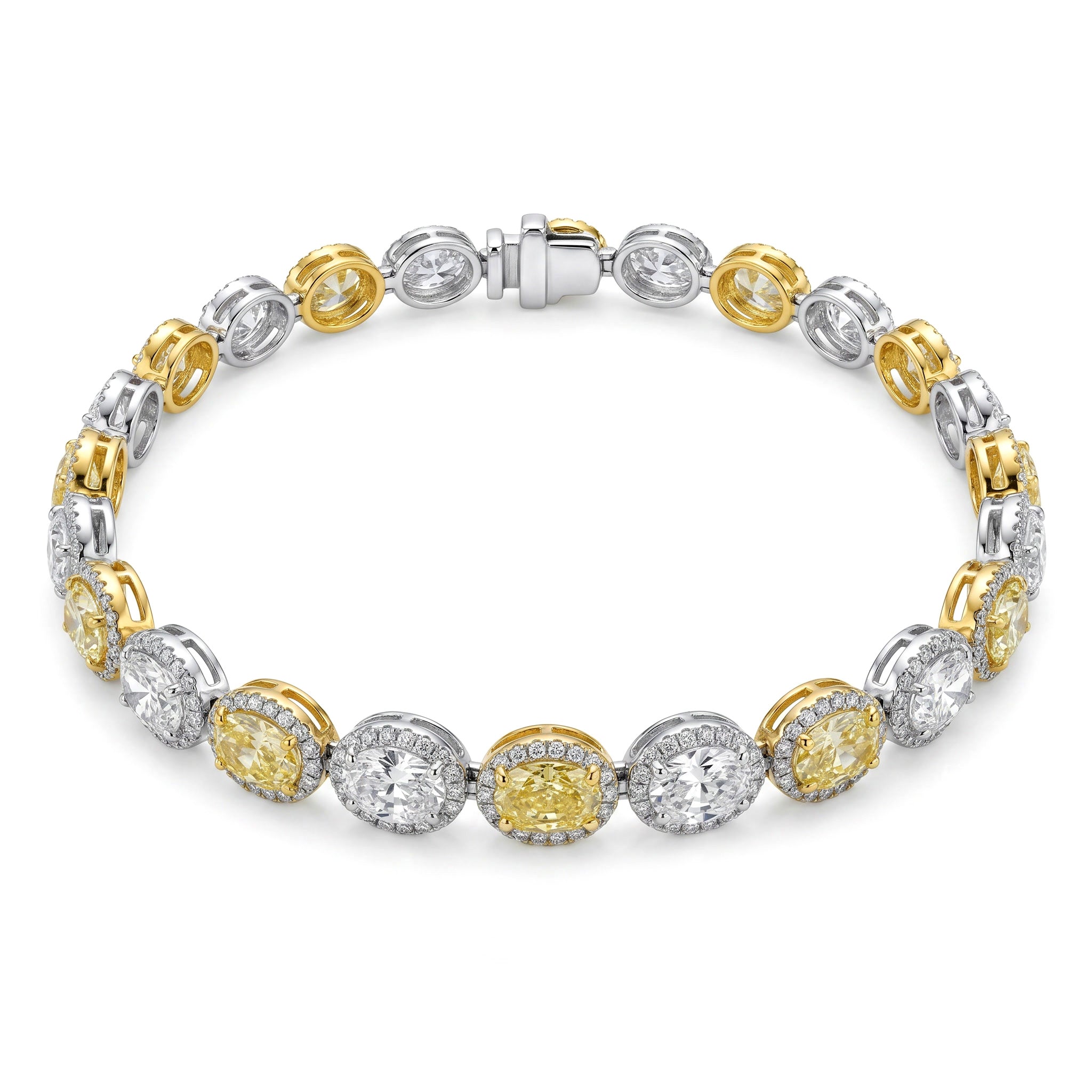 B057083 - Bracelet 18KWY/10.8G 12OV-3.18CT 12YD-4.10CT 432RD-1.04CT