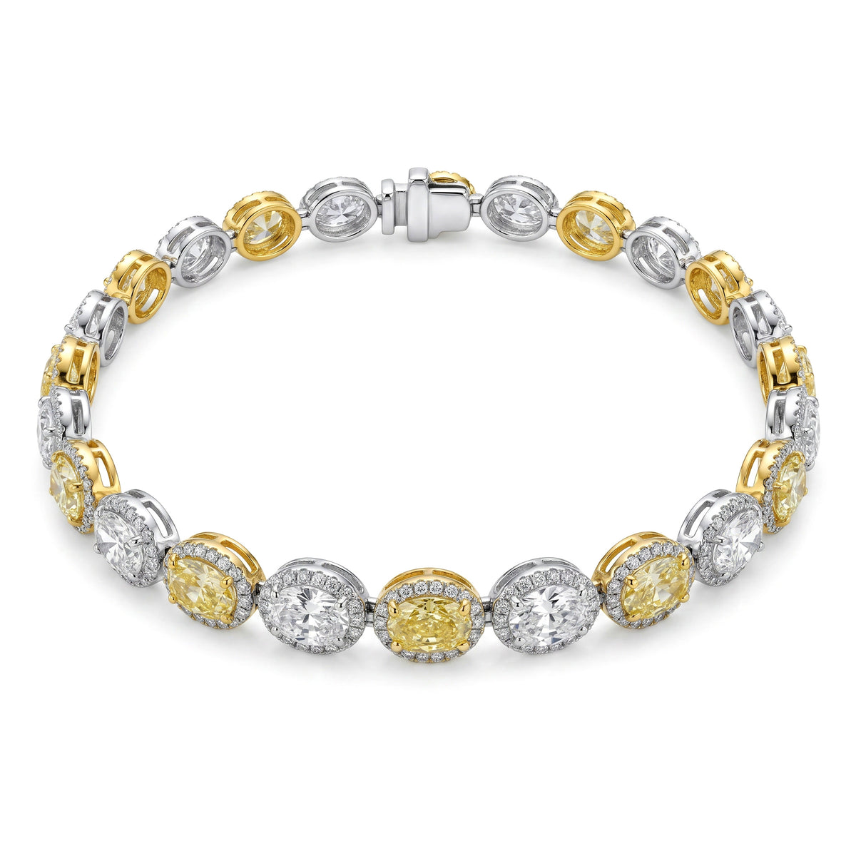 B057083 - Bracelet 18KWY/10.8G 12OV-3.18CT 12YD-4.10CT 432RD-1.04CT