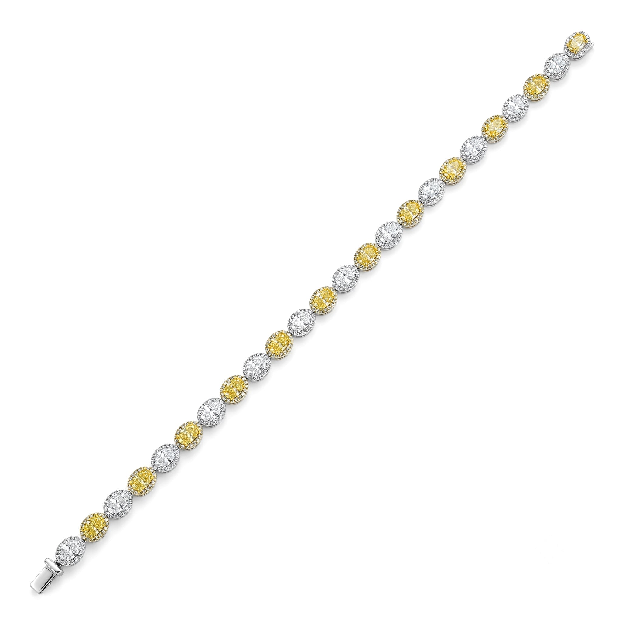 B057083 - Bracelet 18KWY/10.8G 12OV-3.18CT 12YD-4.10CT 432RD-1.04CT