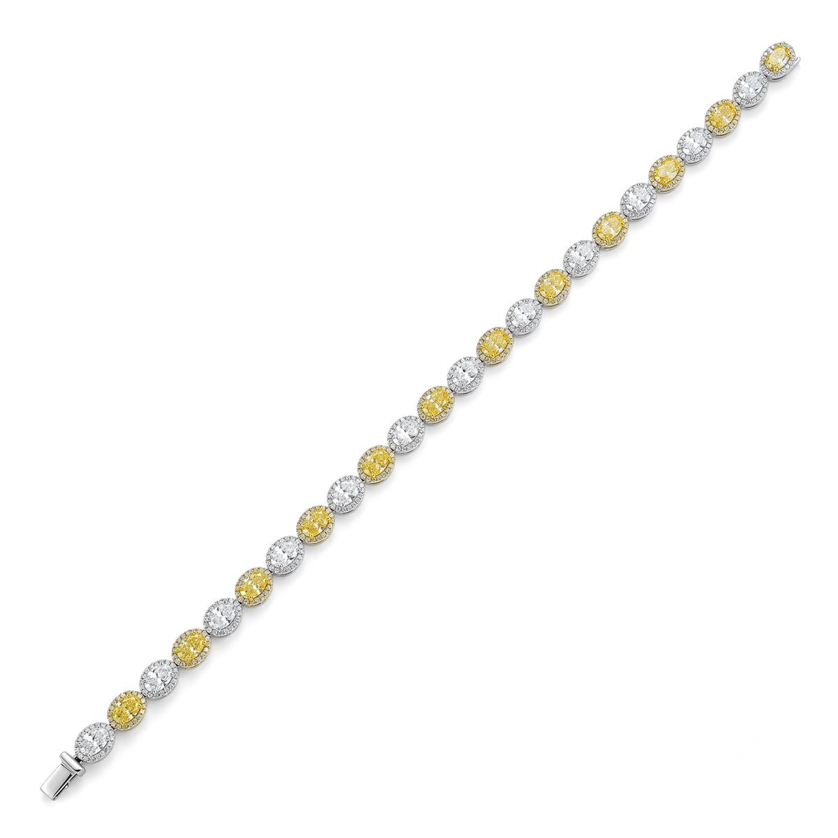 B057083 - Bracelet 18KWY/10.8G 12OV-3.18CT 12YD-4.10CT 432RD-1.04CT