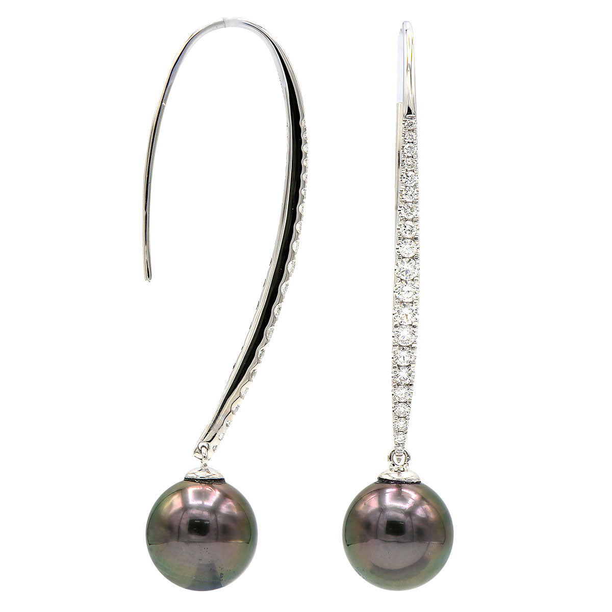 14KW Tahitian Pearl Earrings, 10-11mm