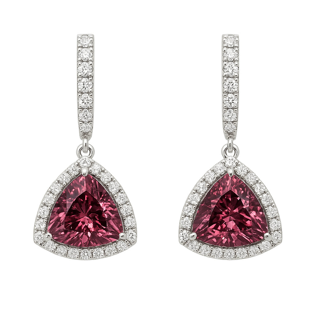 CE056513-PT - Earrings 18KW/5.5G 2P.TOUR-8.88CT 62RD-0.86CT