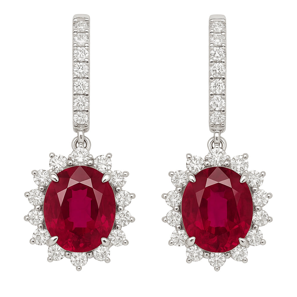 CE056525-R - Earrings 18KW/5.4G 2RBLT-5.17CT 56RD-0.85CT