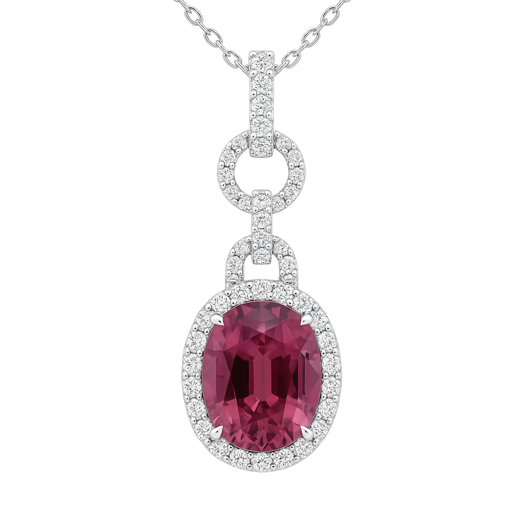 CP055607-PT - Pendant 18KW/3.3G 1TOURM-5.99CT 55RD-0.47CT