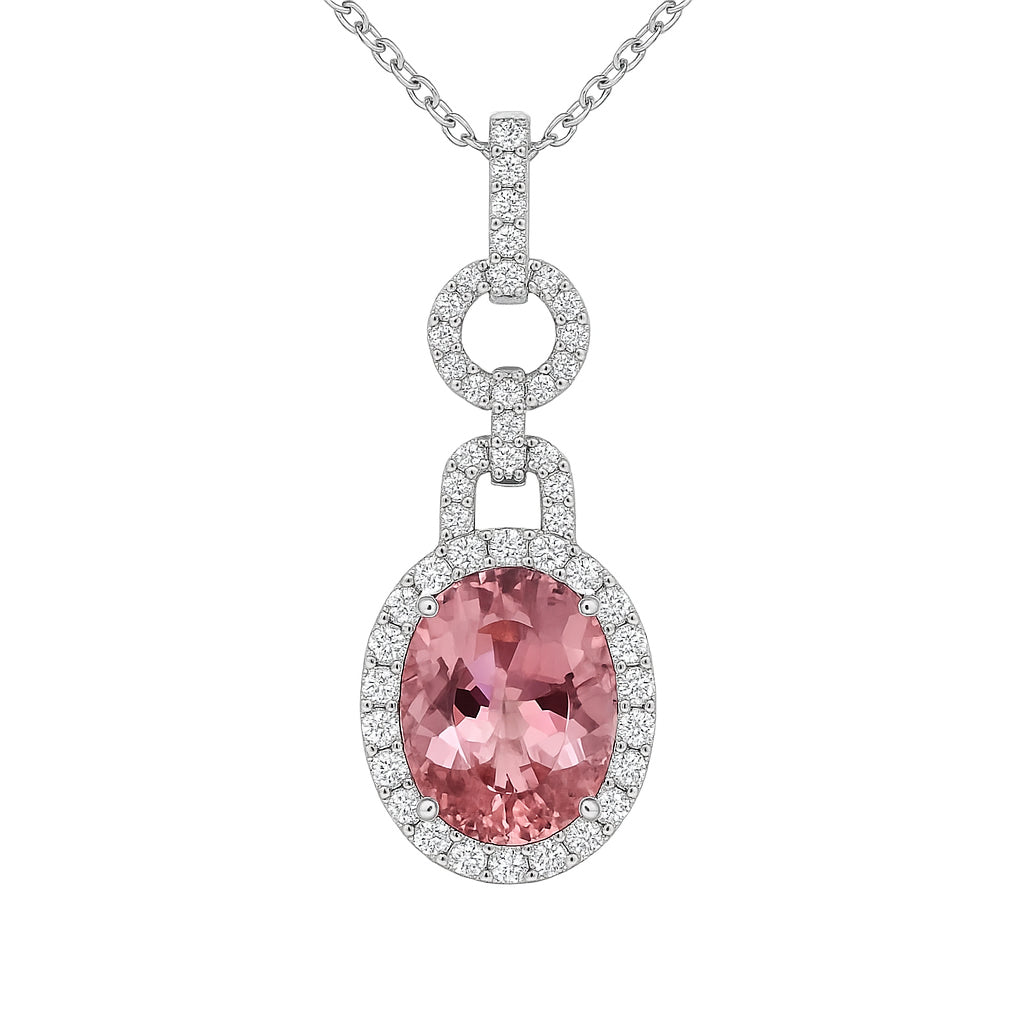 CP056179-PT - Pendant 18KW/3.9G 1TOURM-4.39CT 53RD-0.45CT