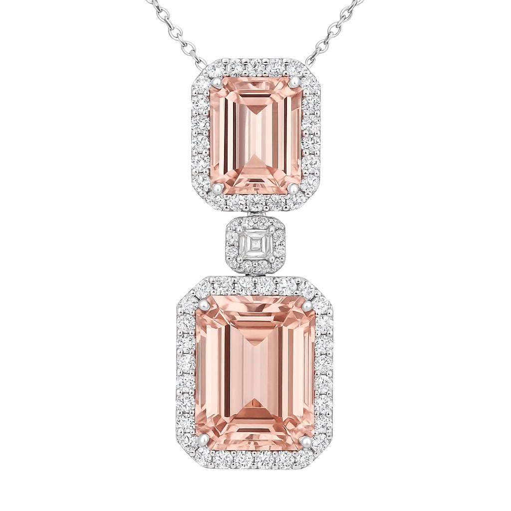 CP056183-M - Pendant 18KW/6.8G 2MORG-13.13CT 1EMER-0.22CT 62RD-1.22CT