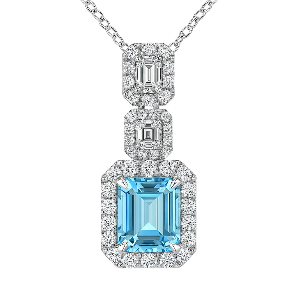 CP056611-AQ - Pendant 18KW/2.8G 1AQUA-3.79CT 2EC-0.40CT 48RD-0.50CT