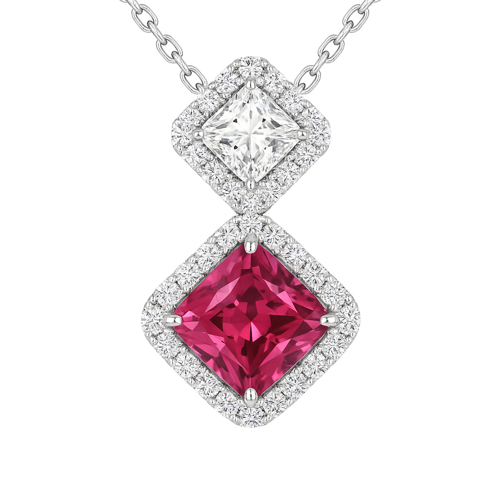 Handmade 18K White Gold Tourmaline Pendant, 2.54ct