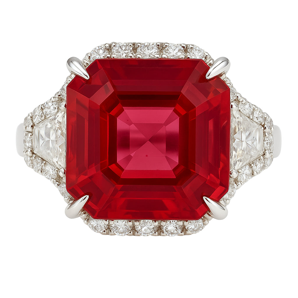 Handmade 18K White Gold Pink Tourmaline Ring, 9.16ct