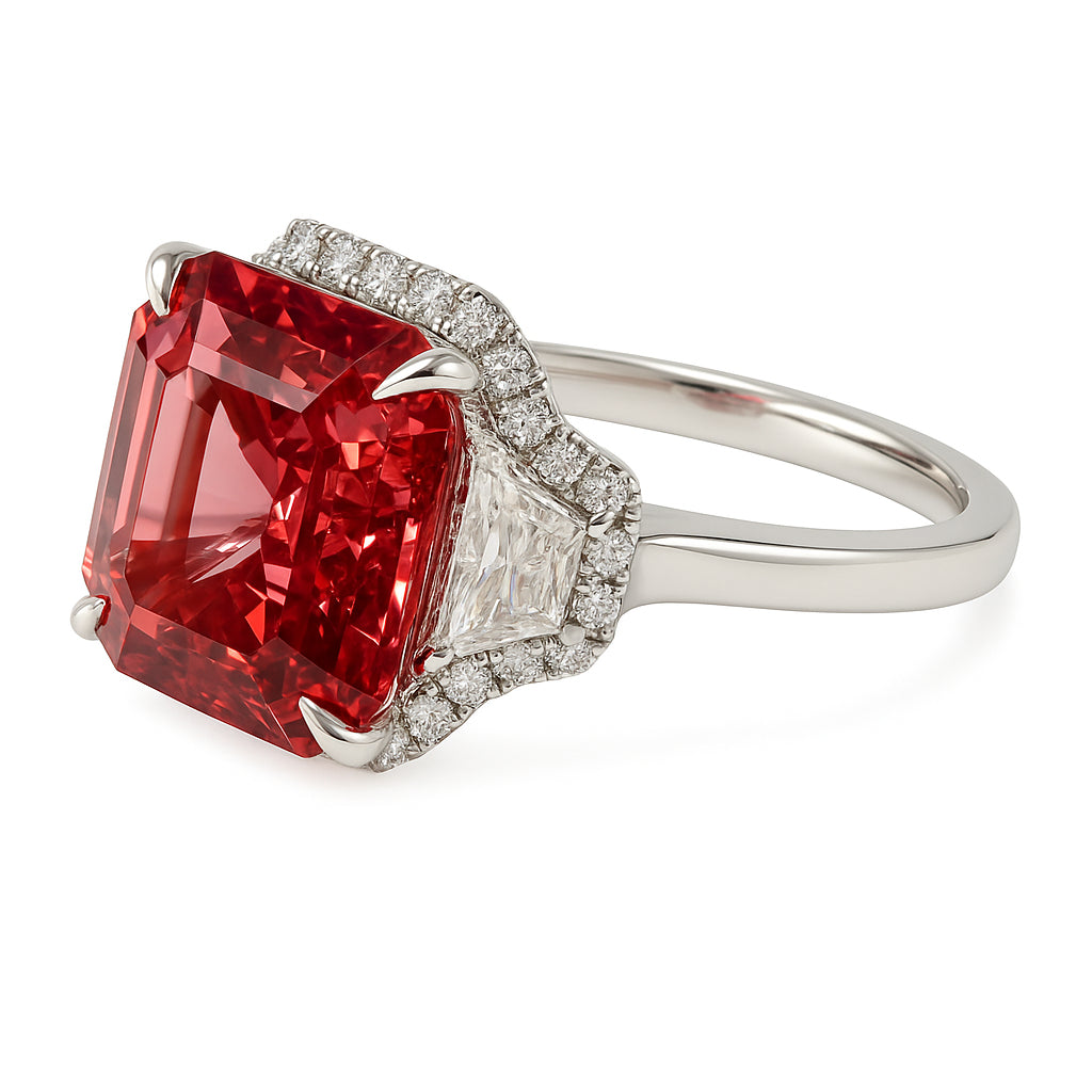 Handmade 18K White Gold Pink Tourmaline Ring, 9.16ct