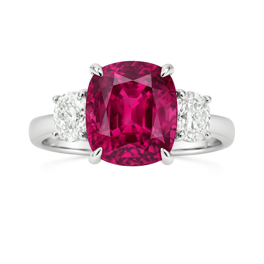 CR056518-R - Ring 18KW/4.4G 1RBLT-4.12CT 2CUSH-0.68CT