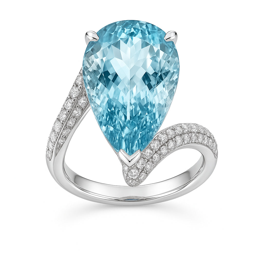 CR056563-AQ - Ring 18KW/4.8G 1AQUA-5.50CT 106RD-0.48CT